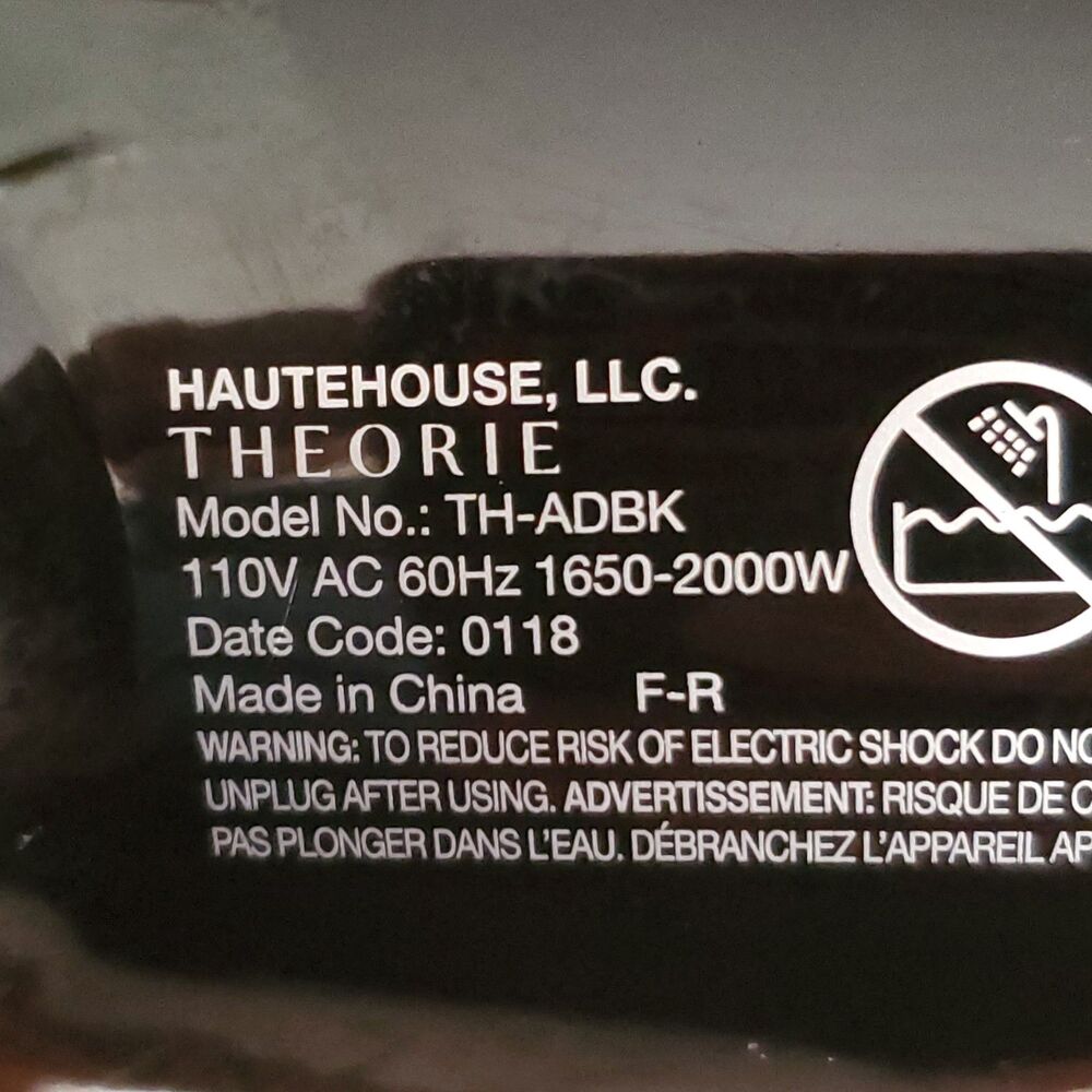 Hauthouse Theorie Airshine model th-adbk 2000 watt hair dryer no attachments - Picture 3 of 12